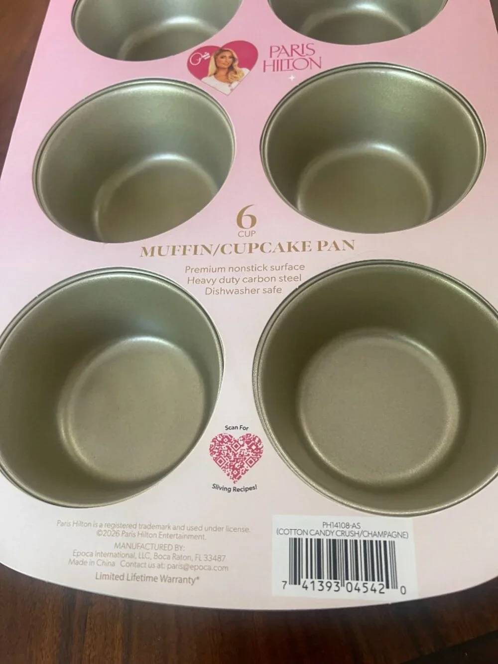 Paris Hilton Pink Muffin Pan 6 Cup NWT Aesthetic Bakeware